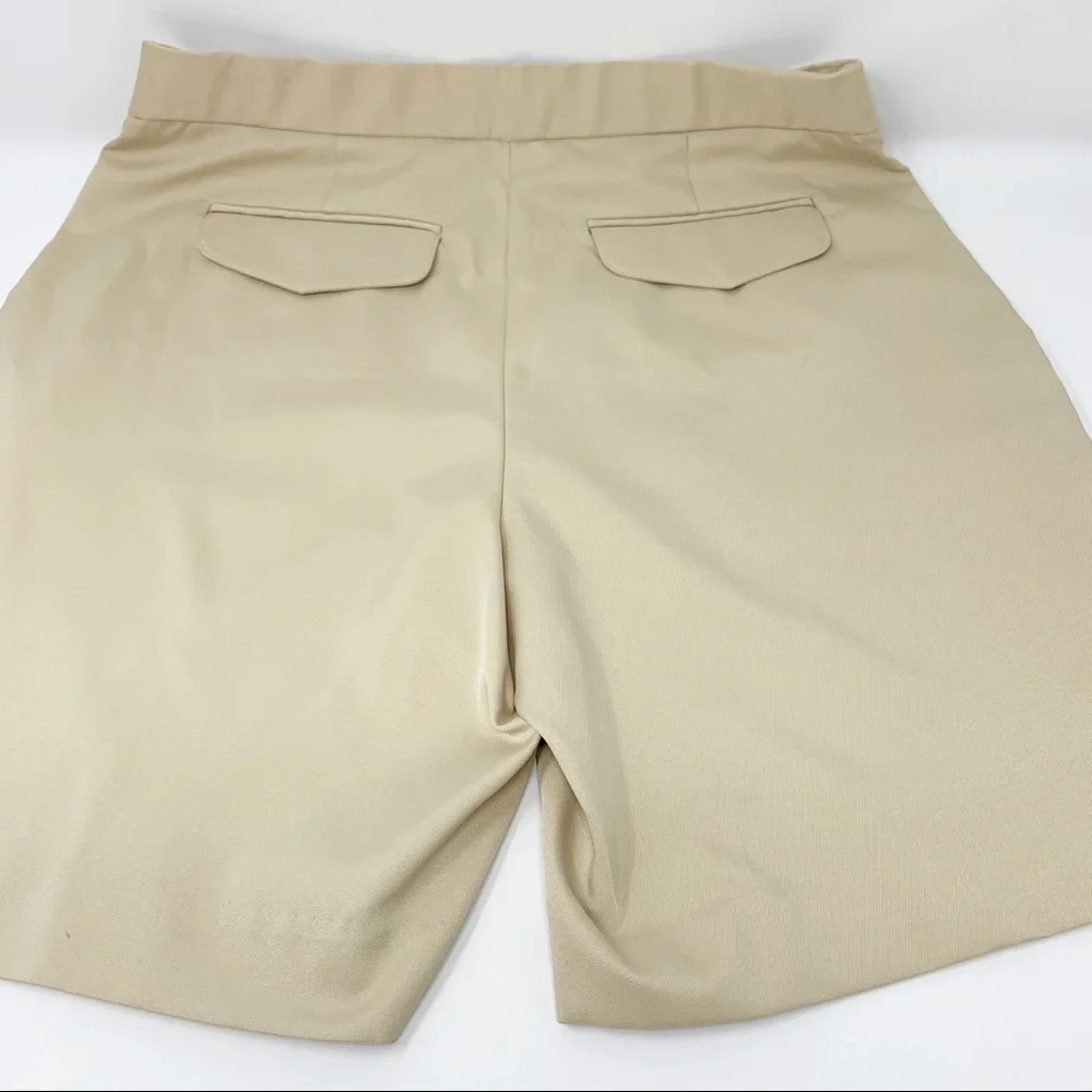 Talbots Women’s Beige Chino Bermuda Shorts Size 8P High Rise Flat Front Stretch - Picture 11 of 11